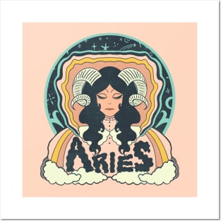 Retro Aries Illustration Posters and Art